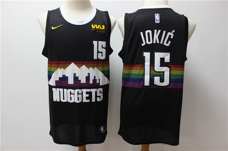 Men Denver Nuggets #15 Jokic Black Game Nike NBA Jerseys